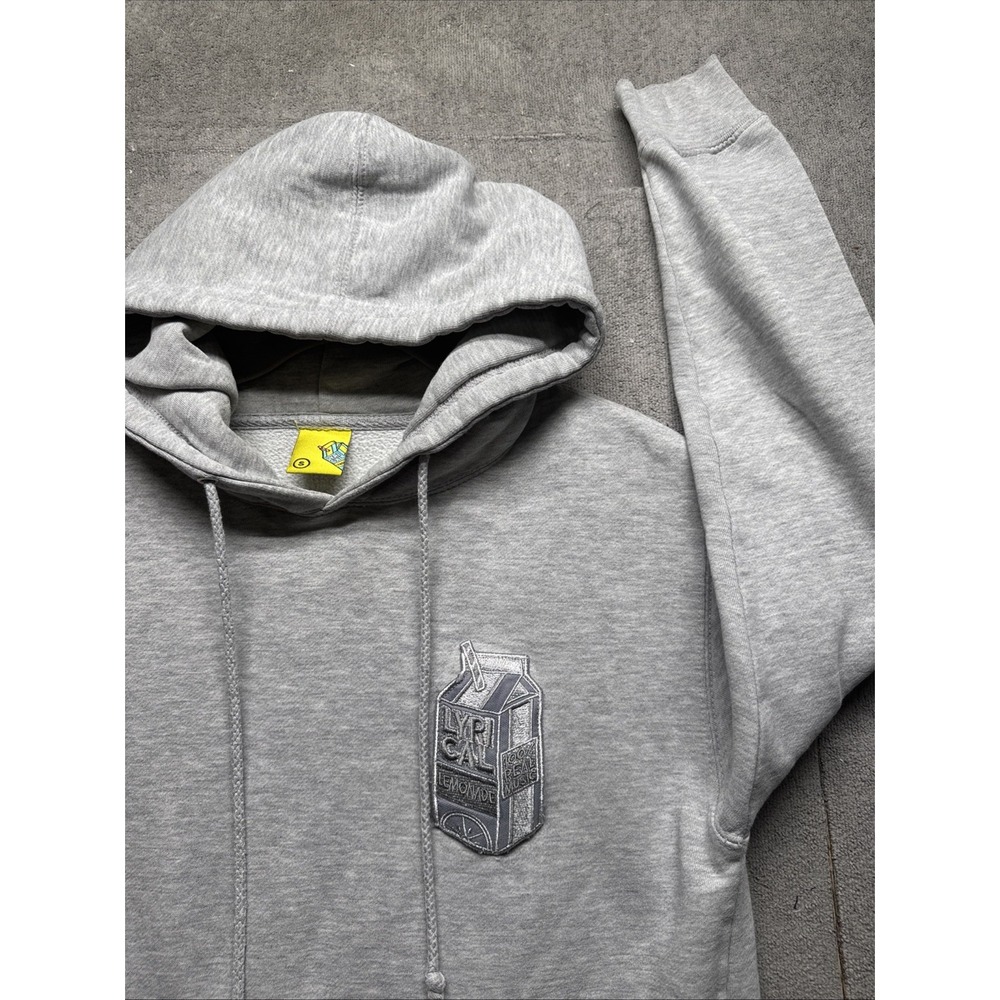Lyrical Lemonade Monochrome‎ Patch Hoodie Heather Gray Men's Small Streetwear